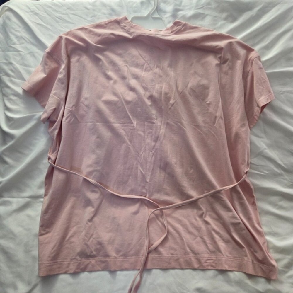 Lululemon Pima Cotton Tie Waist T-Shirt Pink 8 - Picture 6 of 9